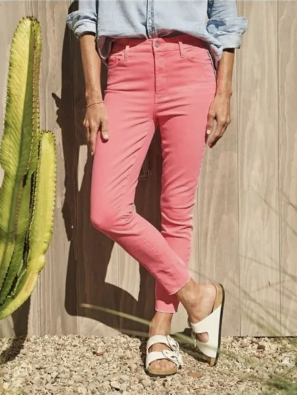 Frank & Eileen Faded Pink Coral Jean Size 27 Stretch Denim Sligo  AS IS SPOT